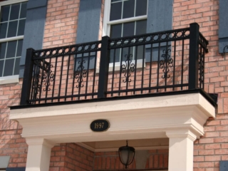 Outdoor railing installation by window in Indianapolis