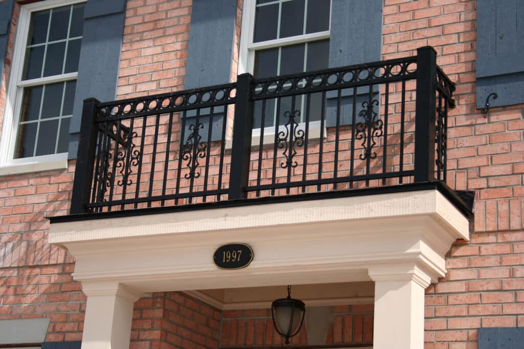 Outdoor railing installation by window in Indianapolis