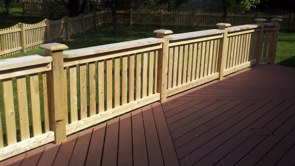 Red cedar handrail installation in Indianapolis