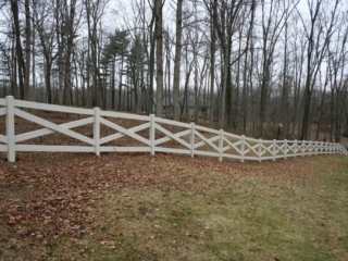 Vinyl rail fence installation around Indianapolis