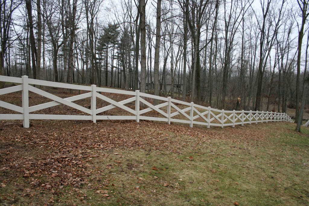 Vinyl rail fence installation around Indianapolis