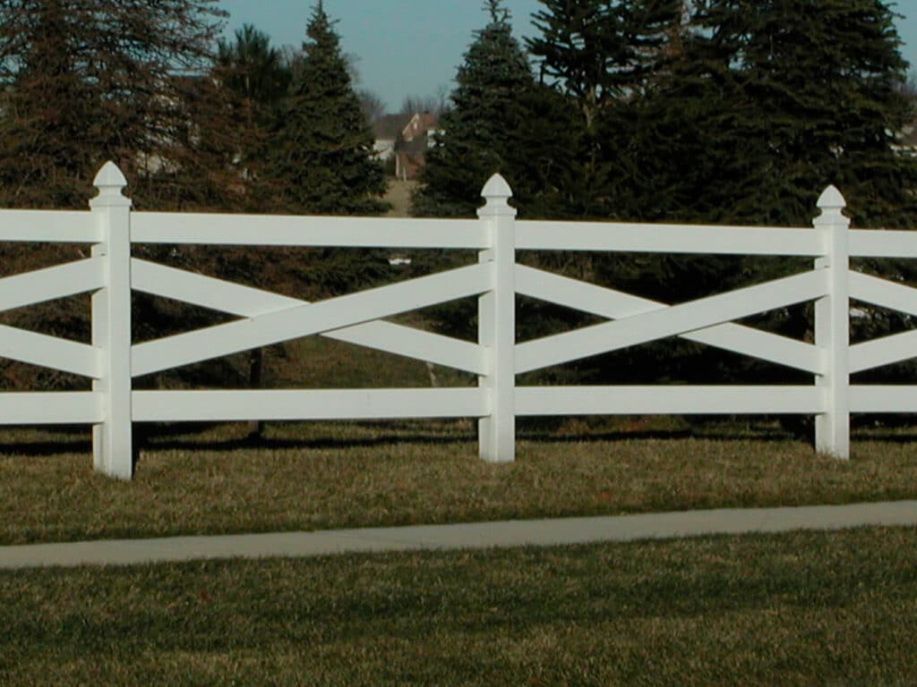 Custom vinyl rail fence installation in Indianapolis, IN