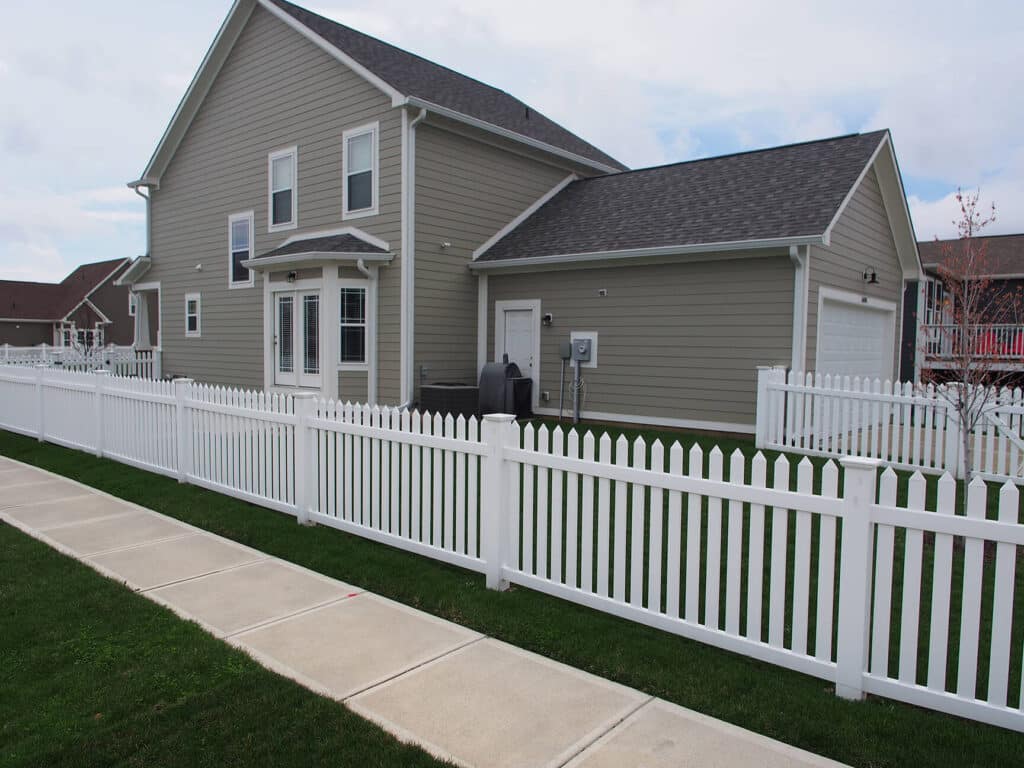 Vinyl picket fence installation around Indianapolis