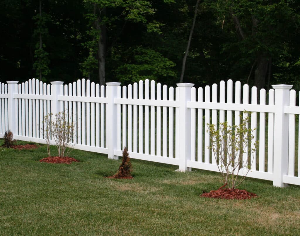 Vinyl picket fence installation around Indianapolis