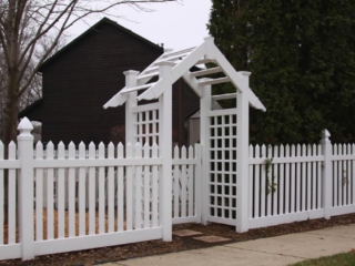 white vinyl fence and gate installation in Indianapolis