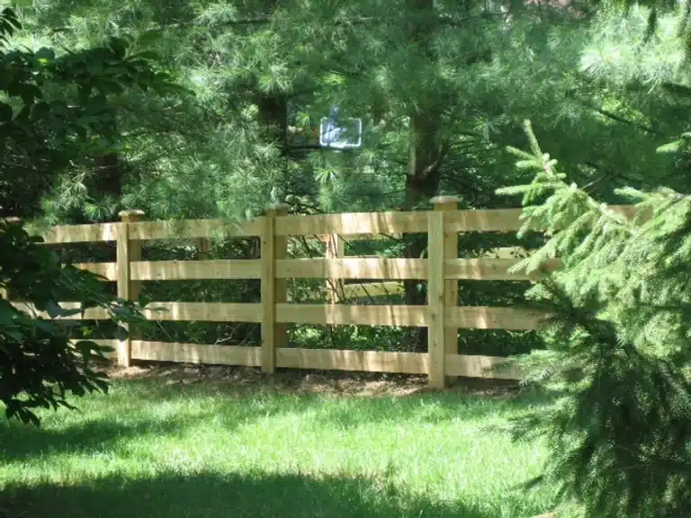 two rail wood fence installation in Indianapolis