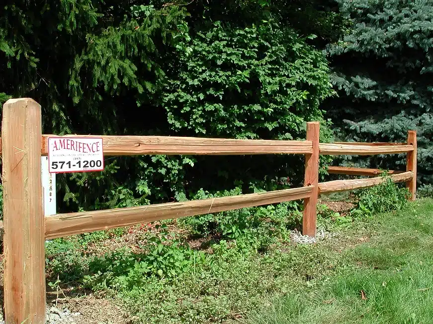 Install a 2 rail cedar fence in Indianapolis