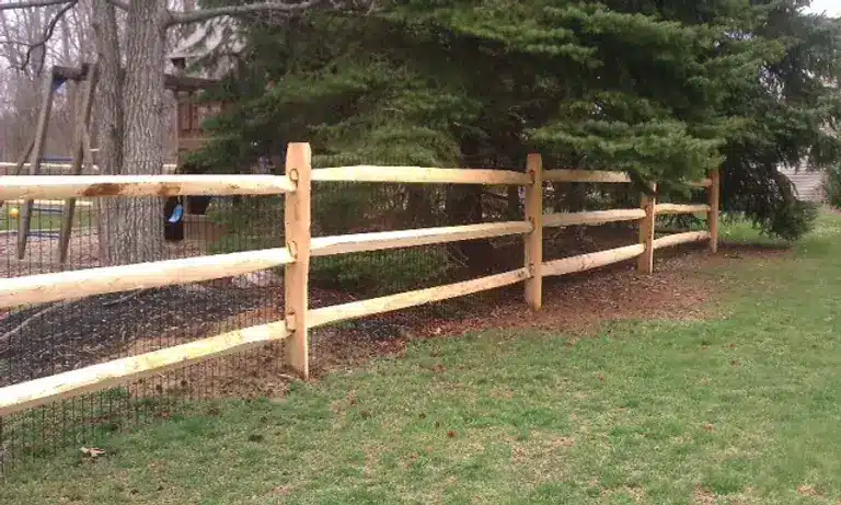 cedar split rail fence installation in Indianapolis