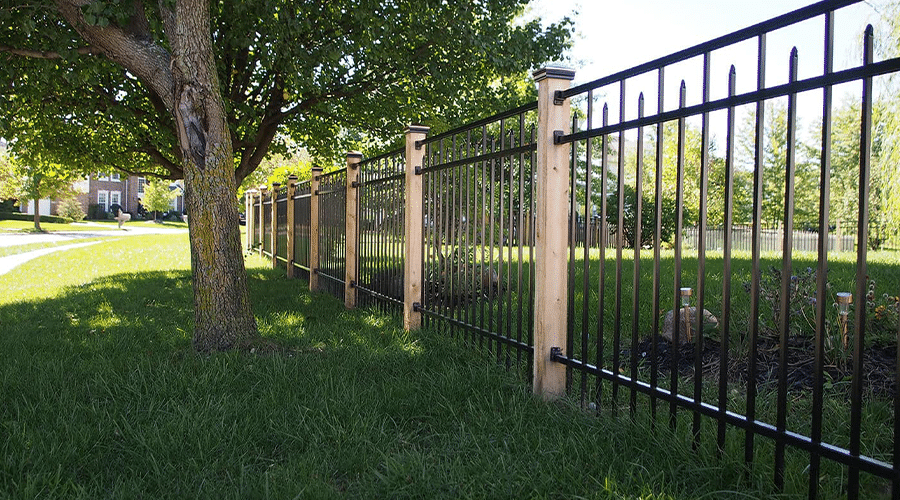Custom aluminum fence installation around Indianapolis