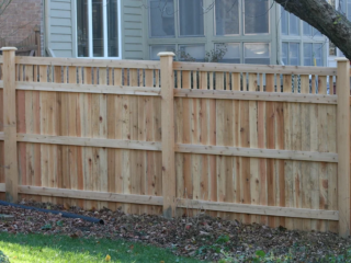 Wooden lattice-topped fence installation around Indianapolis