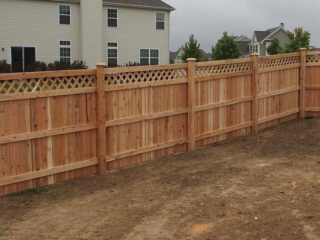 Wooden lattice fence installation in Indianapolis