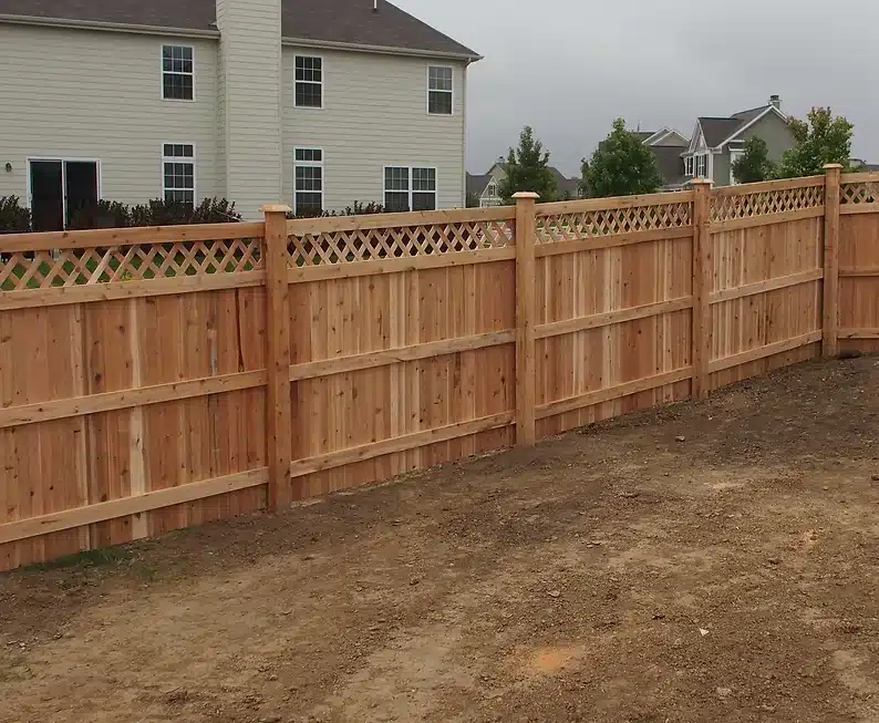 Wooden lattice fence installation in Indianapolis