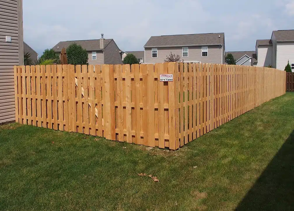Indianapolis cedar shadow box fence installation