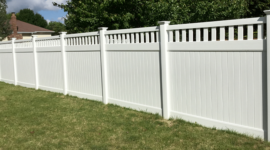 Install a vinyl fence with lattice top in Indianapolis