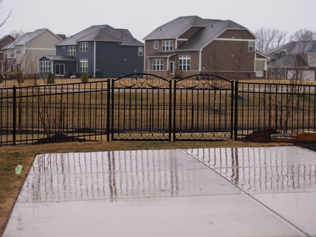 Custom aluminum fence and gate installation around Indianapolis